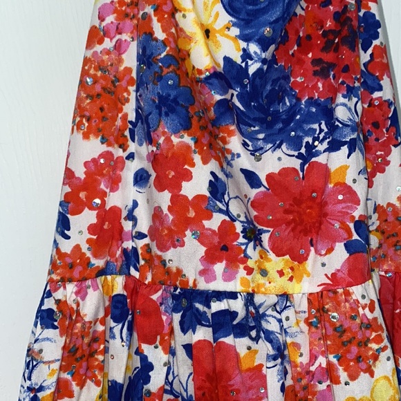 Vibrant Floral Summer Dress. Girls size 14. - Picture 2 of 4